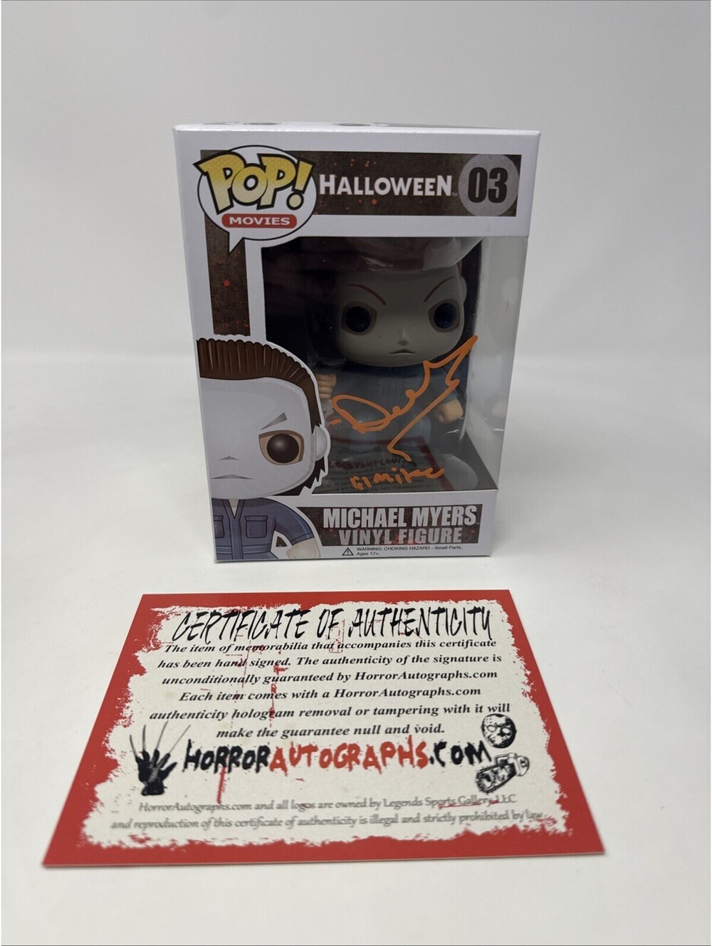 Funko Pop! #03 Halloween Michael Myers Signed by Deag Fearch Horror Autographs